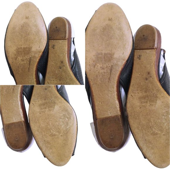 Vintage 80s Geoffrey Beene Bag Flat Shoes -6.5B Peek-a-Boo Toe Penny Loafer - Picture 10 of 11